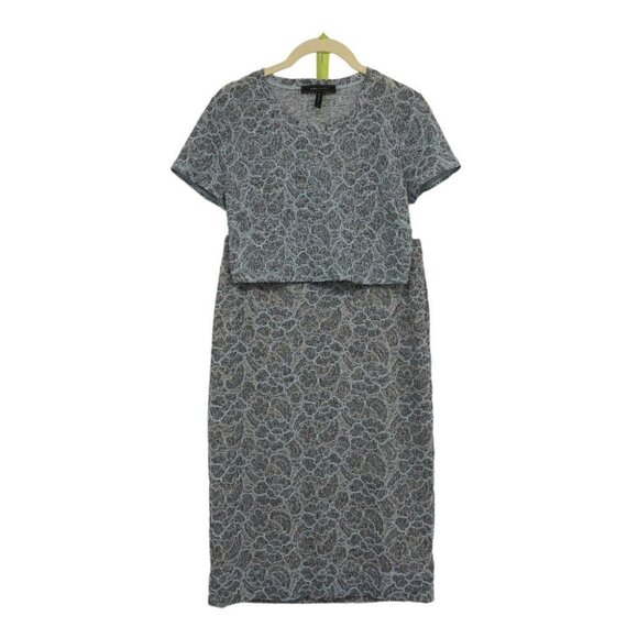 BCBGMaxAzria Haze Grey Floral Lace Bridette Crop Top & Matching Skirt size S - Picture 7 of 16